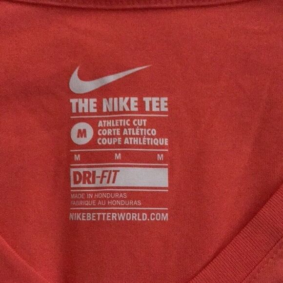 The Nike Tee Women's Orange Dri Fit Athletic Cut Long Sleeve T-Shirt Size Medium - Picture 5 of 6